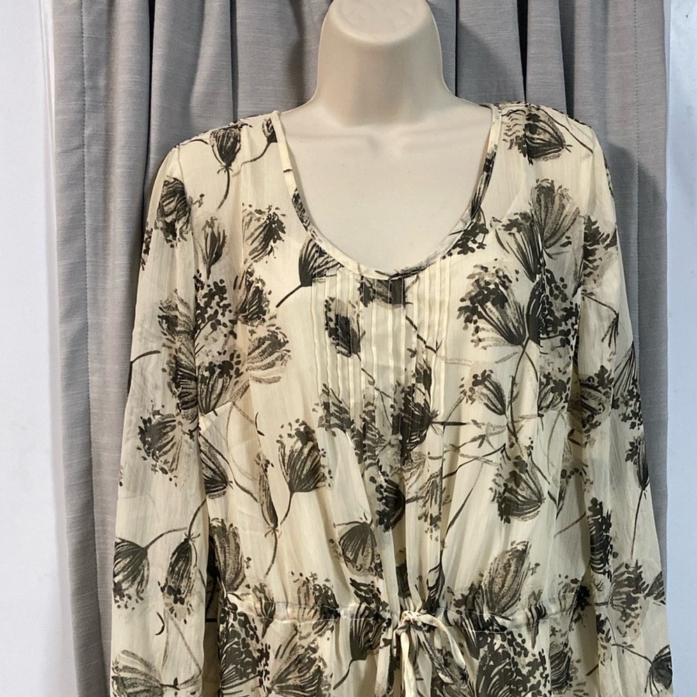 Merona Green & Cream Floral Dress Size XL